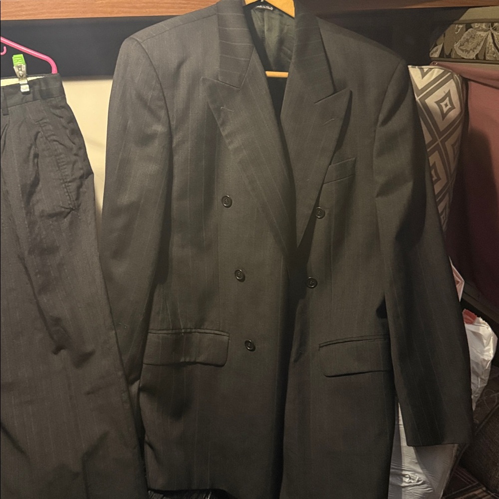 Classic Black Double-Breasted Men's Suit